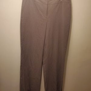 Chico's Dark Gray and White/Tan Pin Striped Pants